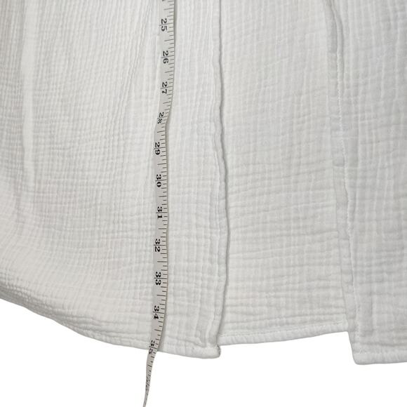 J. Crew Side Slit Soft Cotton Gauze Pull On White Midi Skirt XS Coastal - Picture 11 of 12
